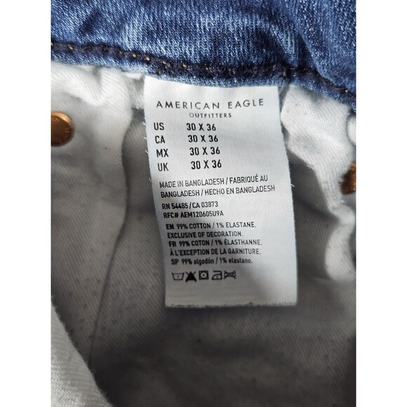 American Eagle Jeans Size W30 L34 Mens Athletic Fit Skinny Preppy City - Picture 7 of 7